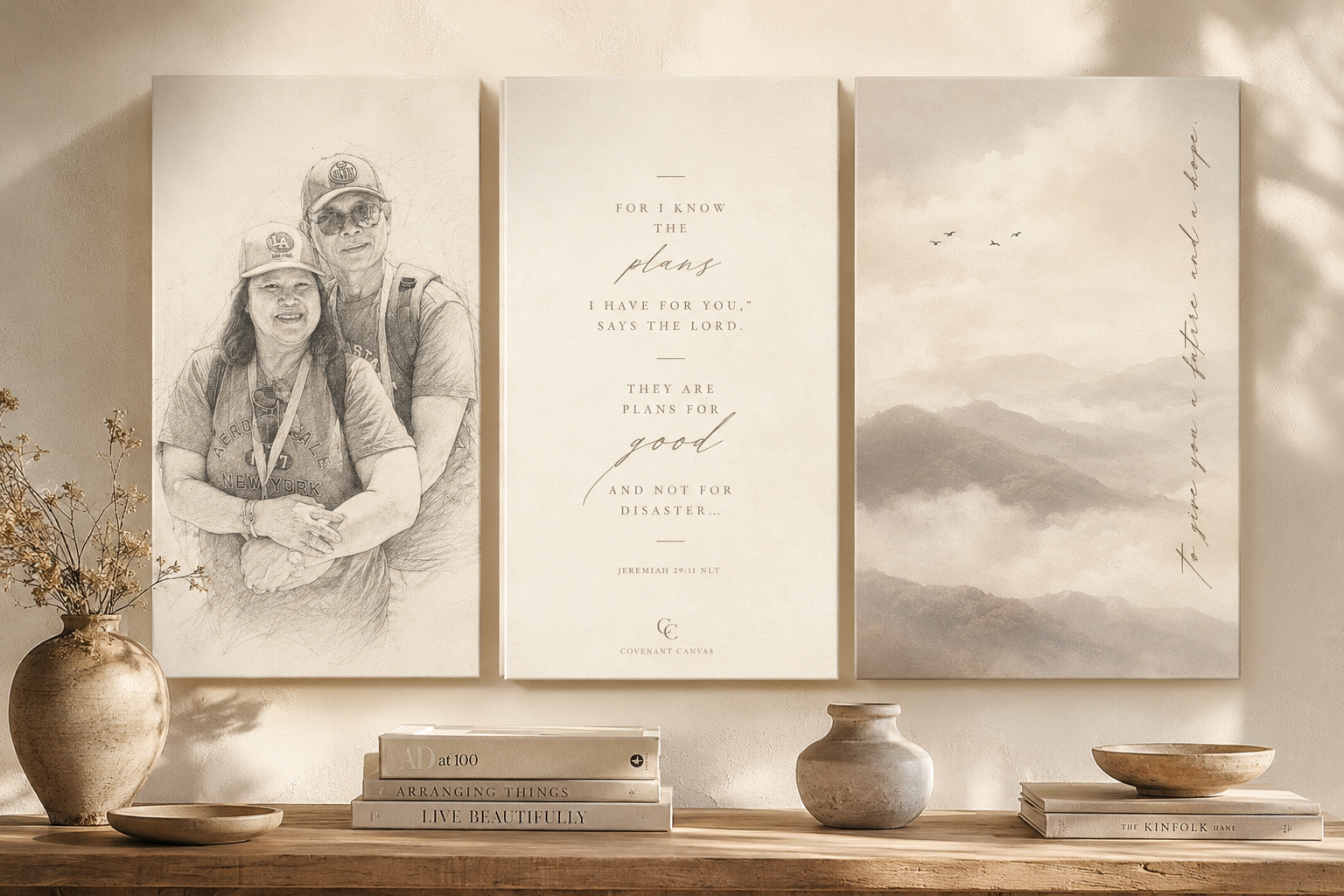 Personalized Family Favorite Bible Verse Canvas Set – Luxury Christian Trio Wall Art