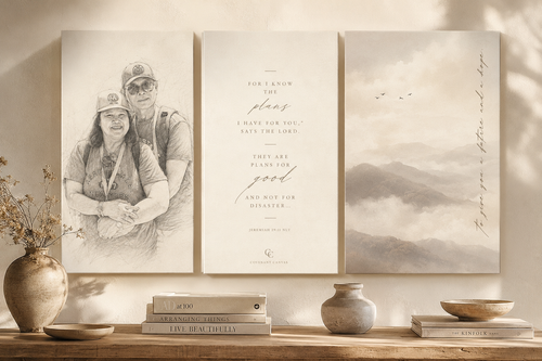 Personalized Family Favorite Bible Verse Canvas Set – Luxury Christian Trio Wall Art