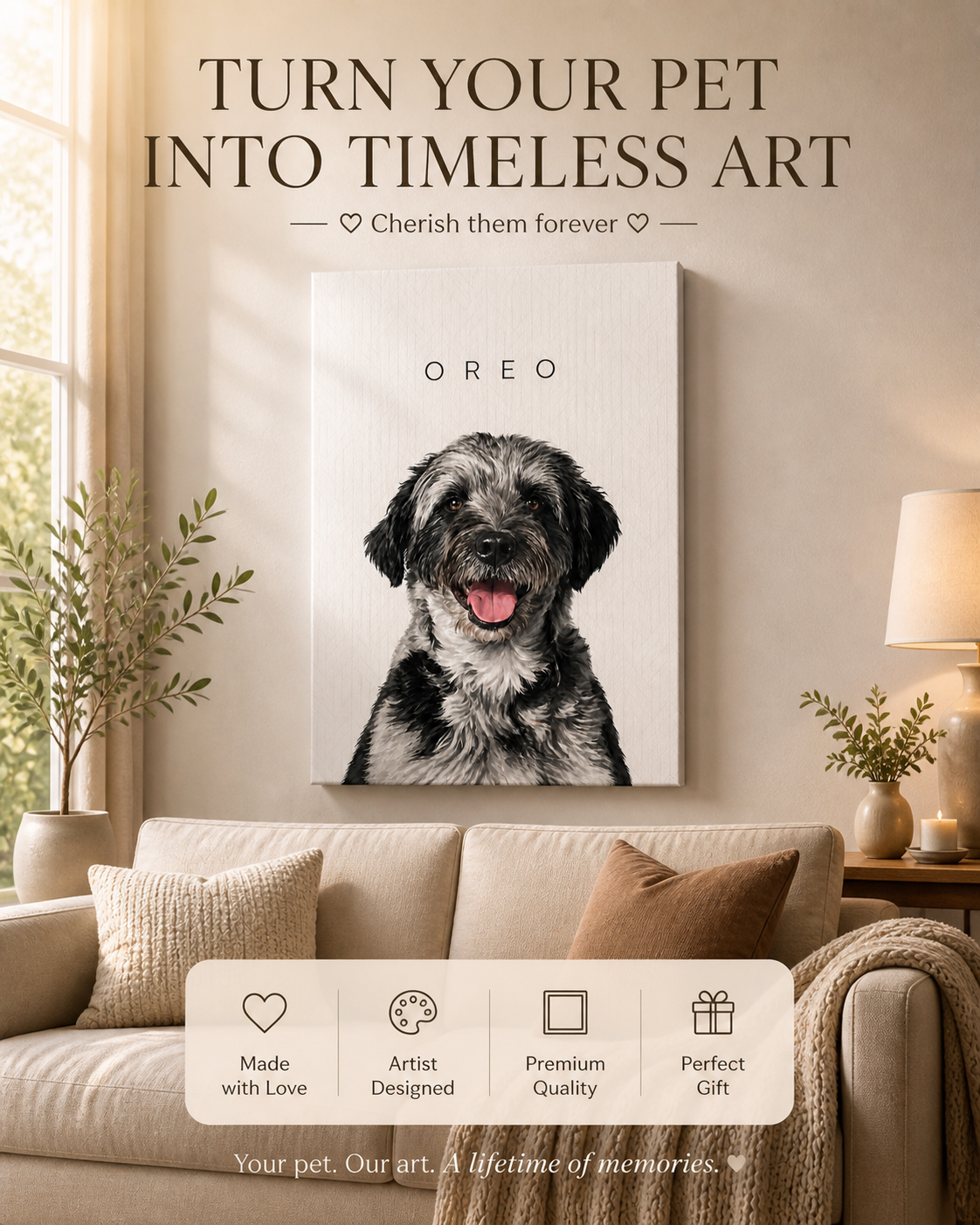 Turn Your Pet Into Timeless Art | Custom Minimalist Pet Portrait