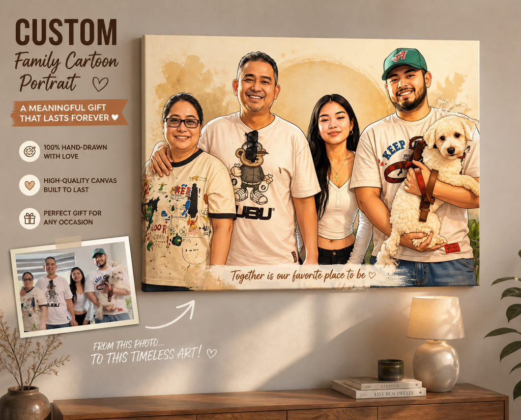 Custom Family Cartoon Portrait – A Meaningful Gift That Lasts Forever